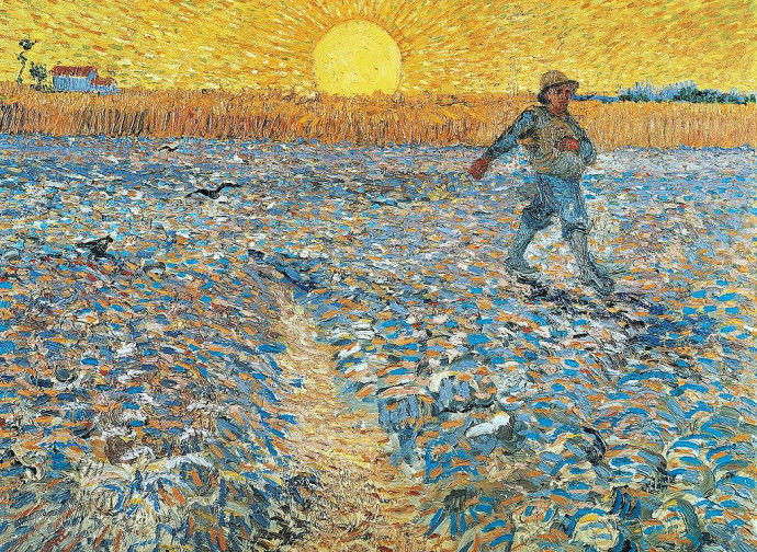 Van Gogh's Sower At Sunset