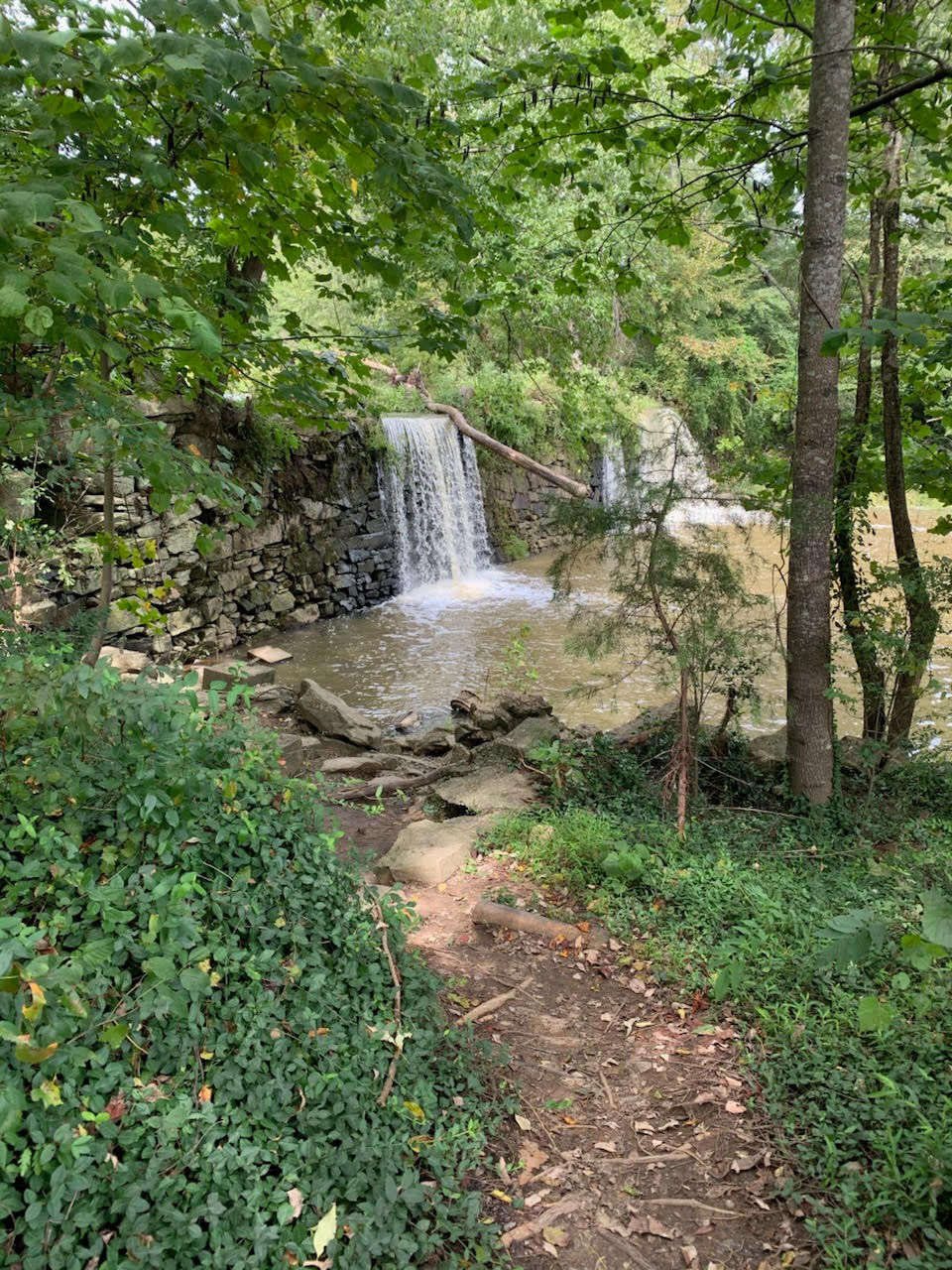 Waterfall at one end of the trail