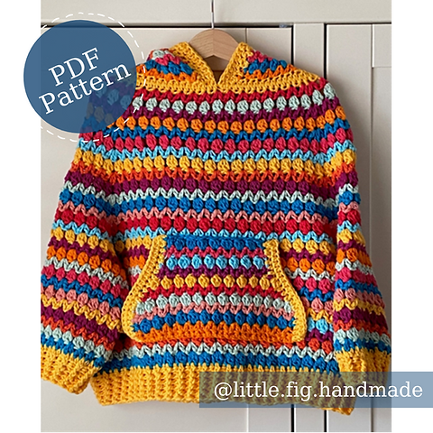 FRANKIE Crochet Hoodie Childrens PDF Crochet Pattern Little Fig Handmade