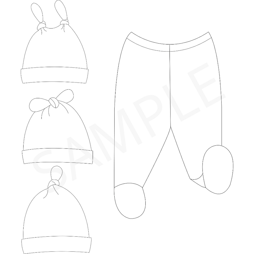 Thumbnail: Cosy Toes Leggings & Knot Hat PDF Sewing Pattern