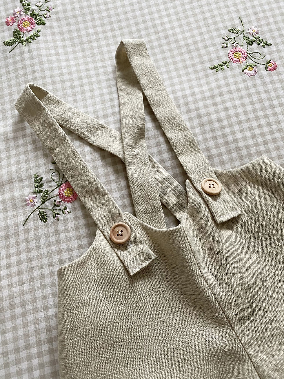 Thumbnail: EDEN Linen Bib Shorts Navy 1-2yrs, Natural 2-3yrs, Outfit Combinations