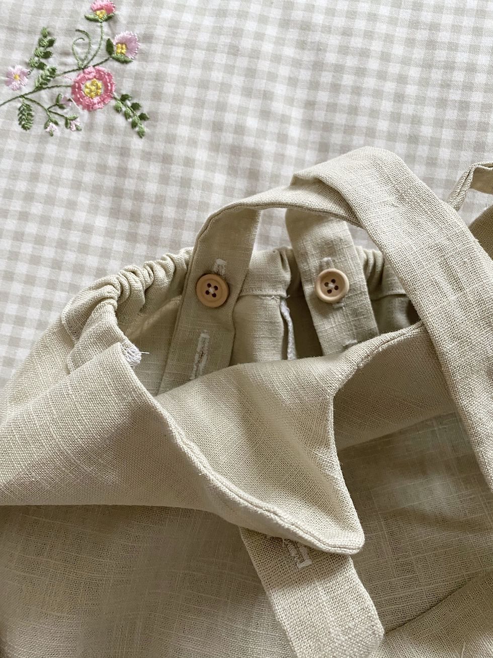 Thumbnail: EDEN Linen Bib Shorts Navy 1-2yrs, Natural 2-3yrs, Outfit Combinations