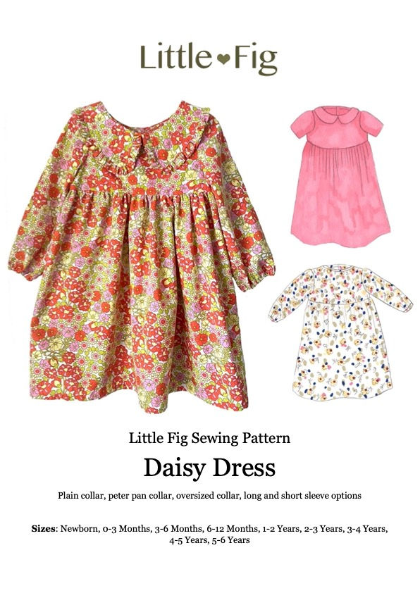 Thumbnail: Little Fig PDF Sewing Pattern Oversized Collar Children's Dress Pattern