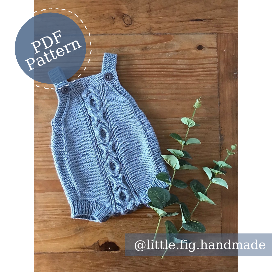 WREN Cable Knit Romper PDF Knitting Pattern