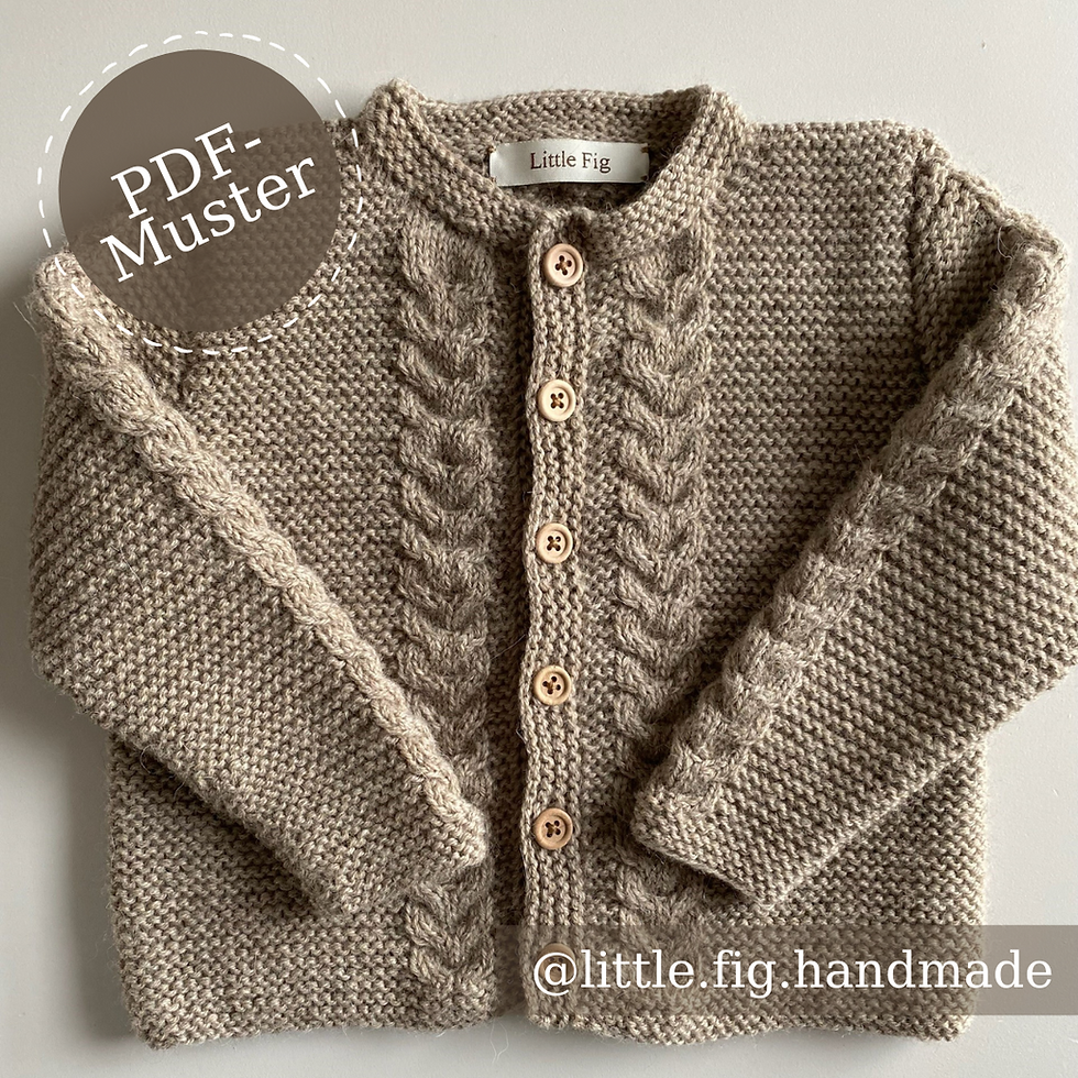 Thumbnail: WILBUR Cable Knit Jacket PDF Knitting Pattern - GERMAN