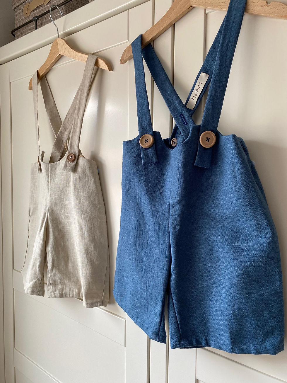 Thumbnail: EDEN Linen Bib Shorts Navy 1-2yrs, Natural 2-3yrs, Outfit Combinations