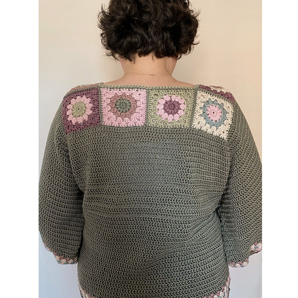 Thumbnail: BELLE Women's Flower Granny Square Crochet Tunic Top PDF Crochet Pattern