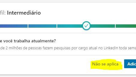 Perfil LinkedIn Campeão mesmo desempregado