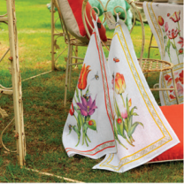 Thumbnail: TULI Rosso Linen tea towel - La Girafe Bleue and Tessitura Toscana Telerie