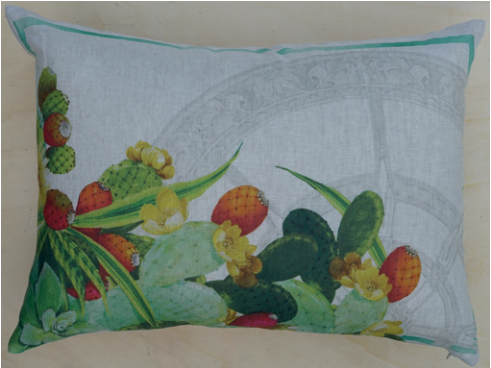 MEDITERRANEO Linnen Rechthoekig Kussen - La Girafe Bleue & Tessitura Tosc. Tel.