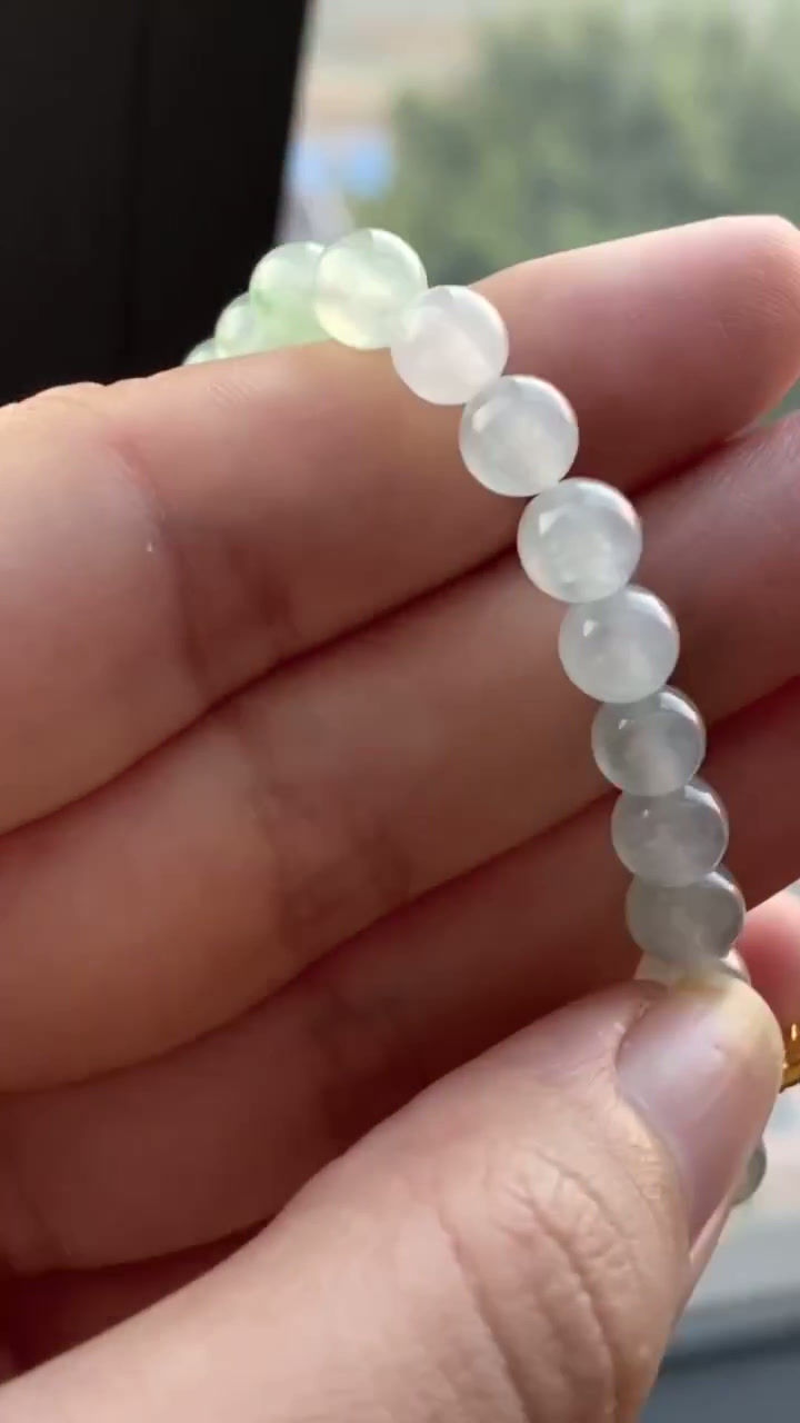 Hình thu nhỏ: Chuỗi hạt Hoa sen ngọc Myanmar jadeite A bạc 925