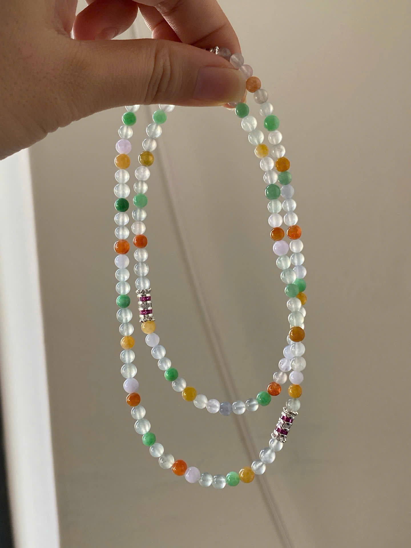 Chuỗi hạt Đa bảo Tam hợp nhất ngọc Jadeite A