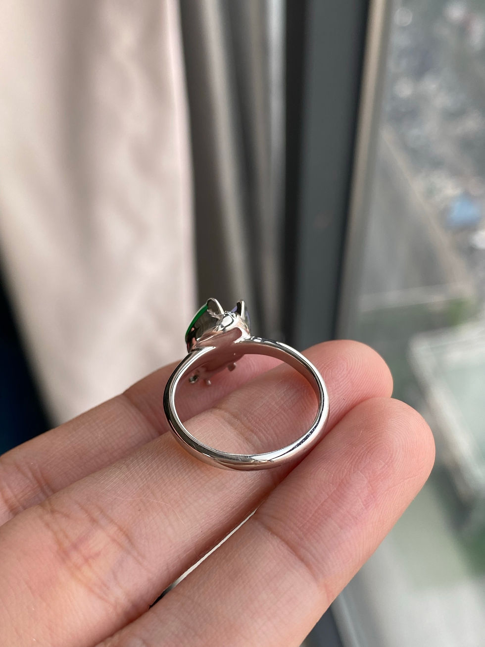 Hình thu nhỏ: Nhẫn Bọ cánh cứng ngọc Jadeite A vàng 18K