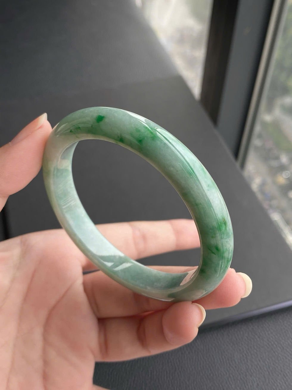 Hình thu nhỏ: Vòng ngọc Myanmar jadeite A ni 57-58