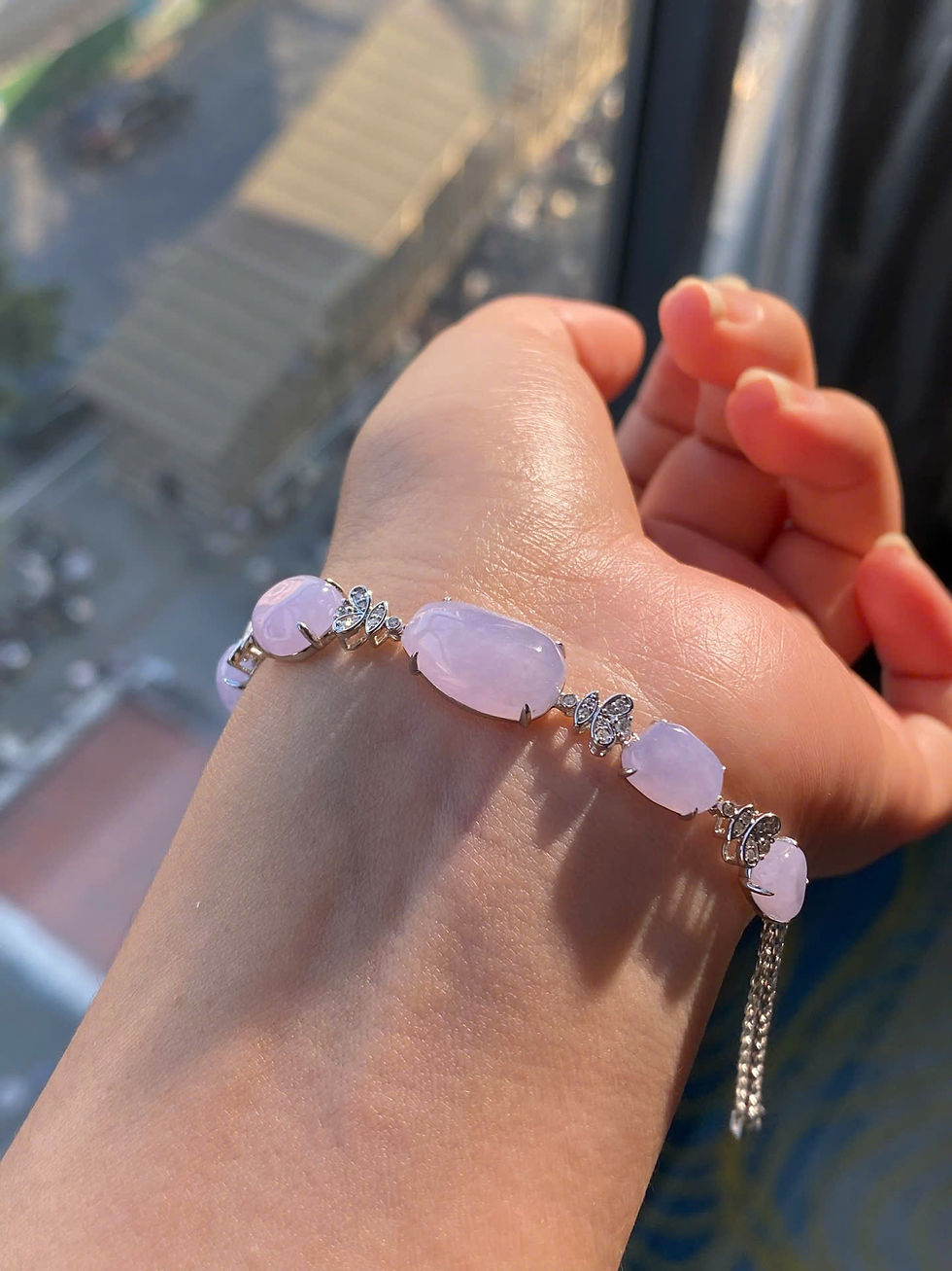 Hình thu nhỏ: Lắc tay Freestyle ngọc Jadeite A vàng 18K