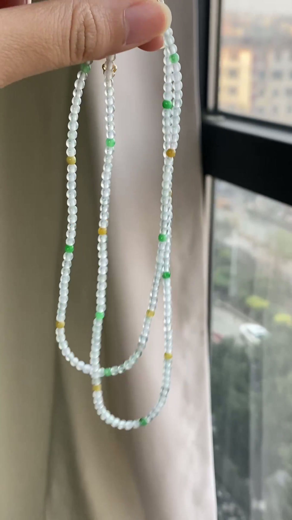 Hình thu nhỏ: Chuỗi hạt ngọc Myanmar jadeite A bạc 925