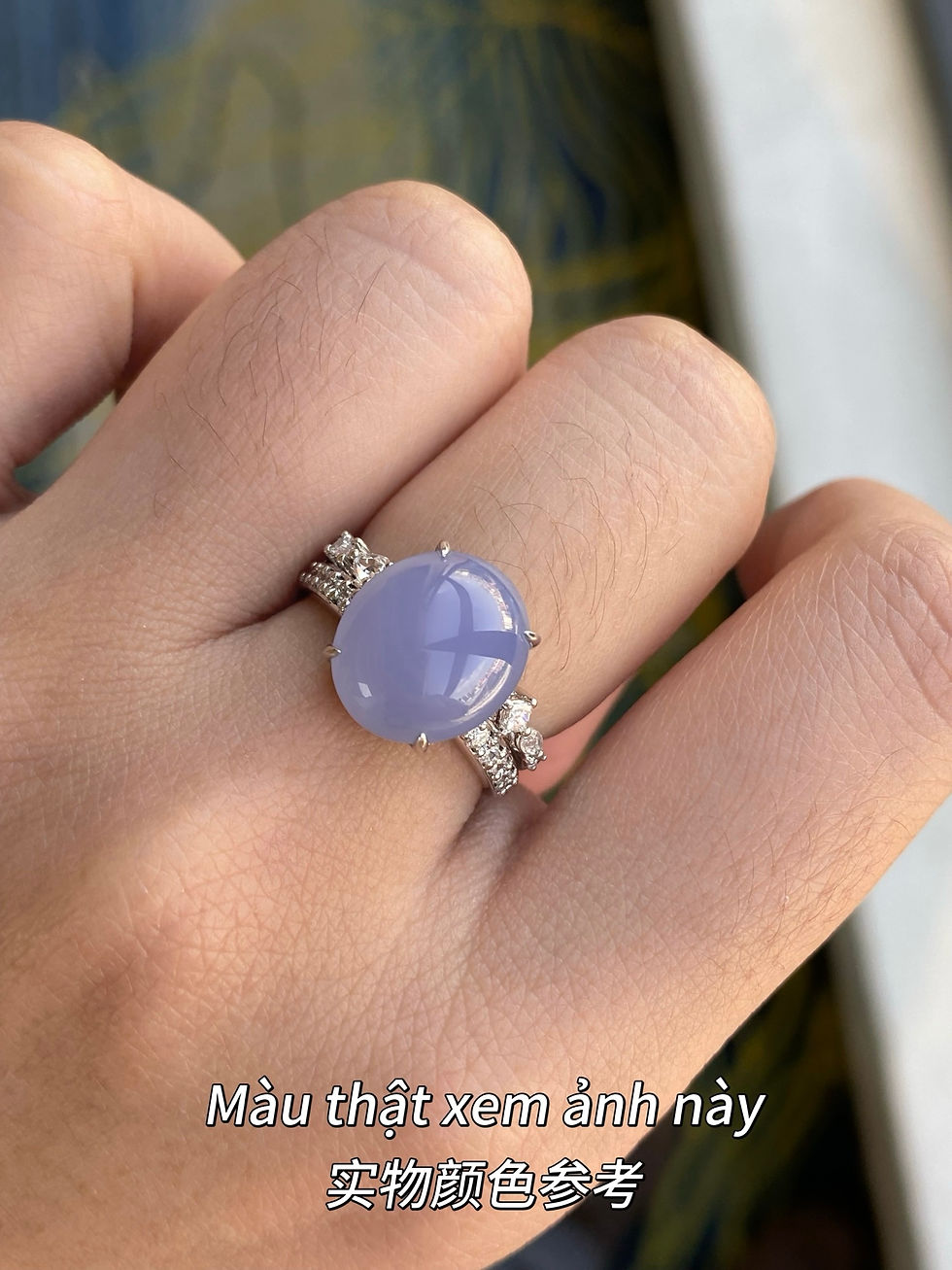 Hình thu nhỏ: Nhẫn Cabochon ngọc Jadeite A vàng 18K