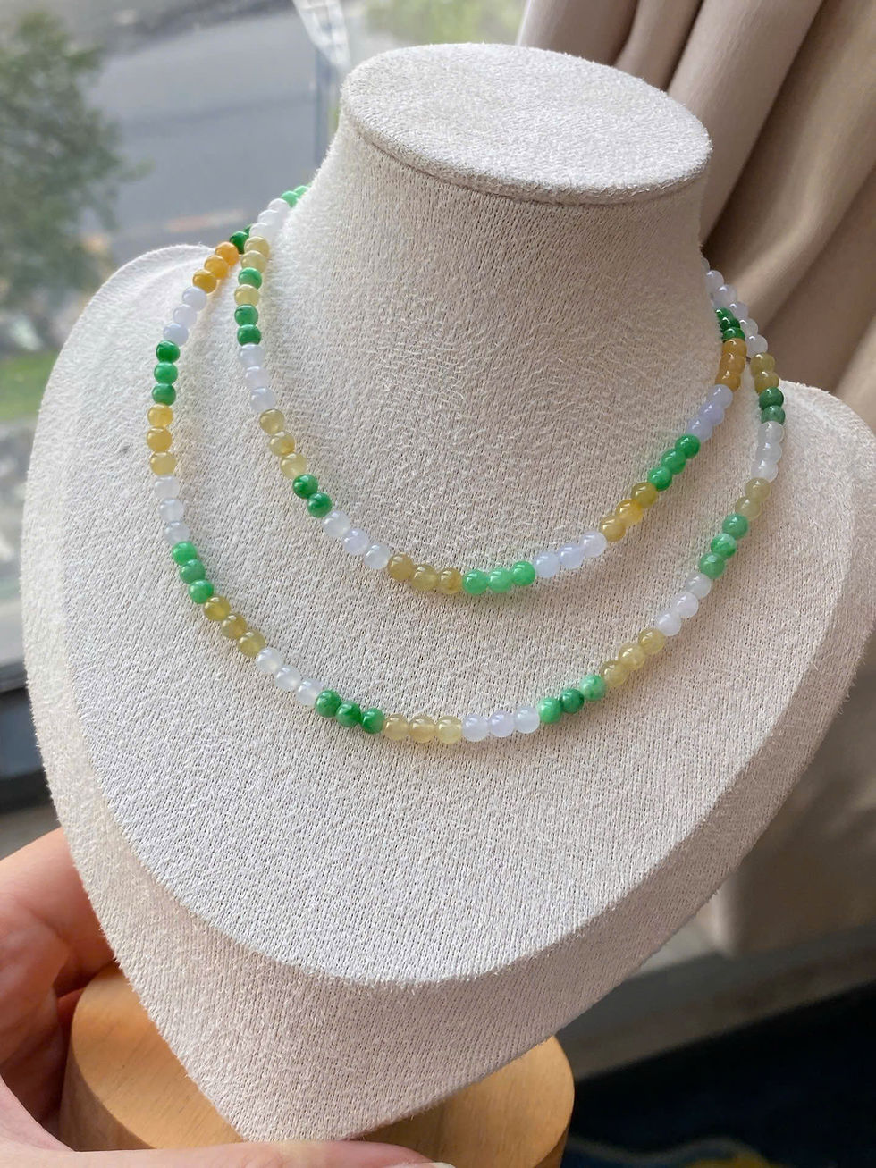 Hình thu nhỏ: Chuỗi hạt đa bảo ngọc Jadeite A