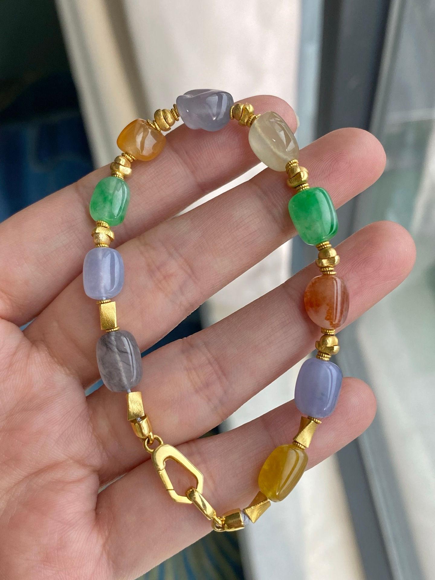 Lắc tay/ dây chuyền 2in1 Freestyle ngọc Jadeite A vàng 18K