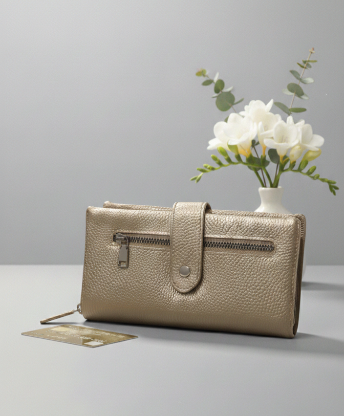 Portefeuille Campagnon Taupe doré Mandoline 