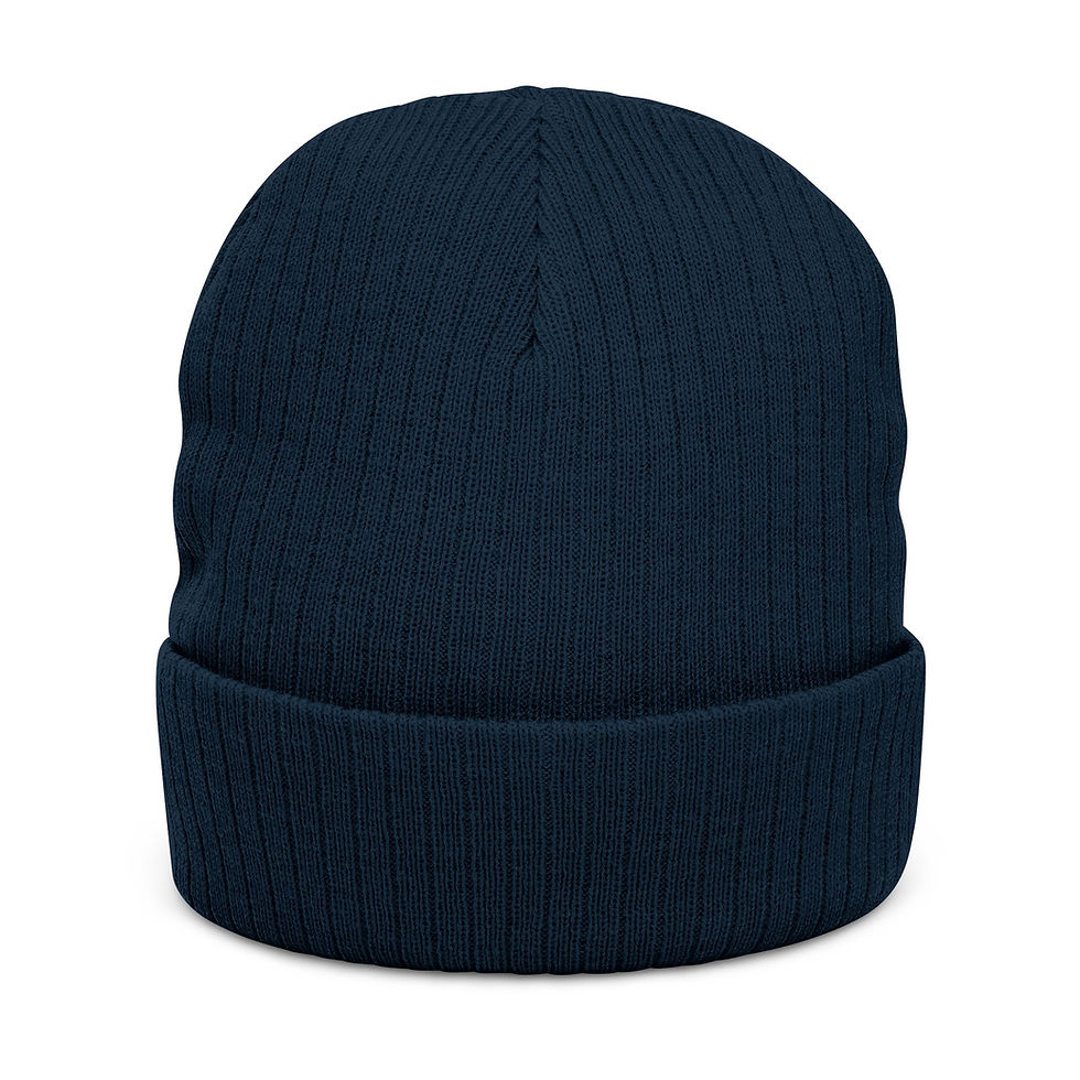 Thumbnail: Ribbed Knit Beanie (Embroidery)