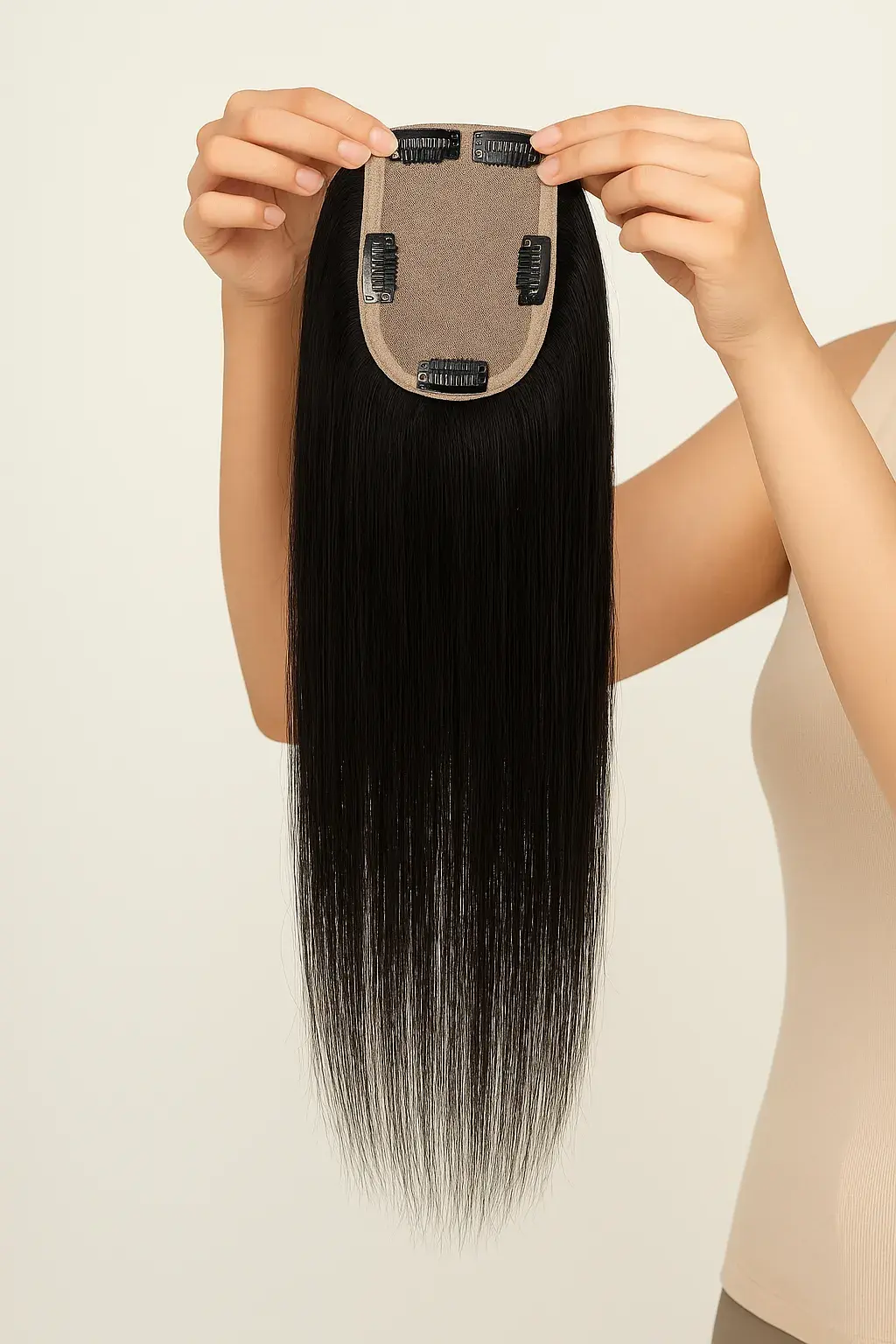 5 Clip Topper Black Straight