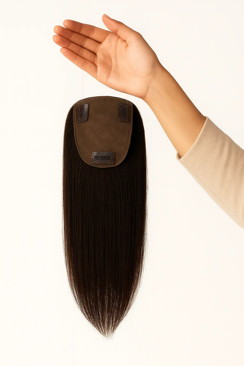 3 Clip Topper Brown Straight