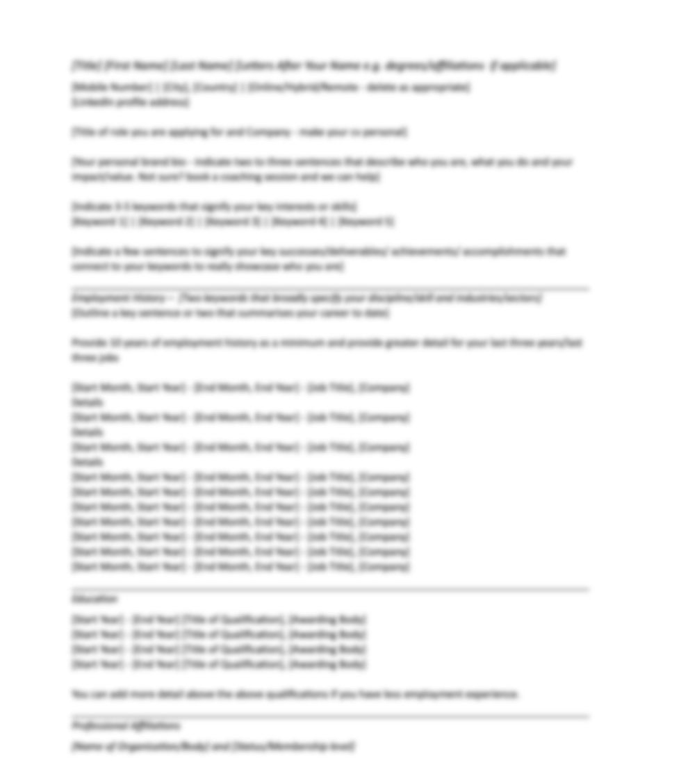 Thumbnail: Academic CV Template