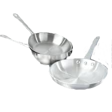 Shining pots and pans after cleaning with Bicarbonate of Soda