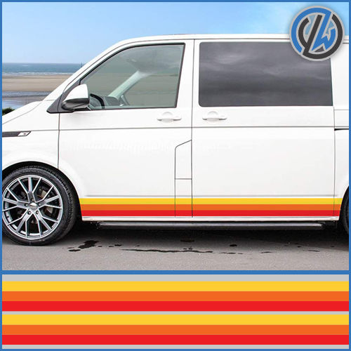 Thumbnail: VW Retro Joined Tones T5 T6 Side Stripe Decal Kit