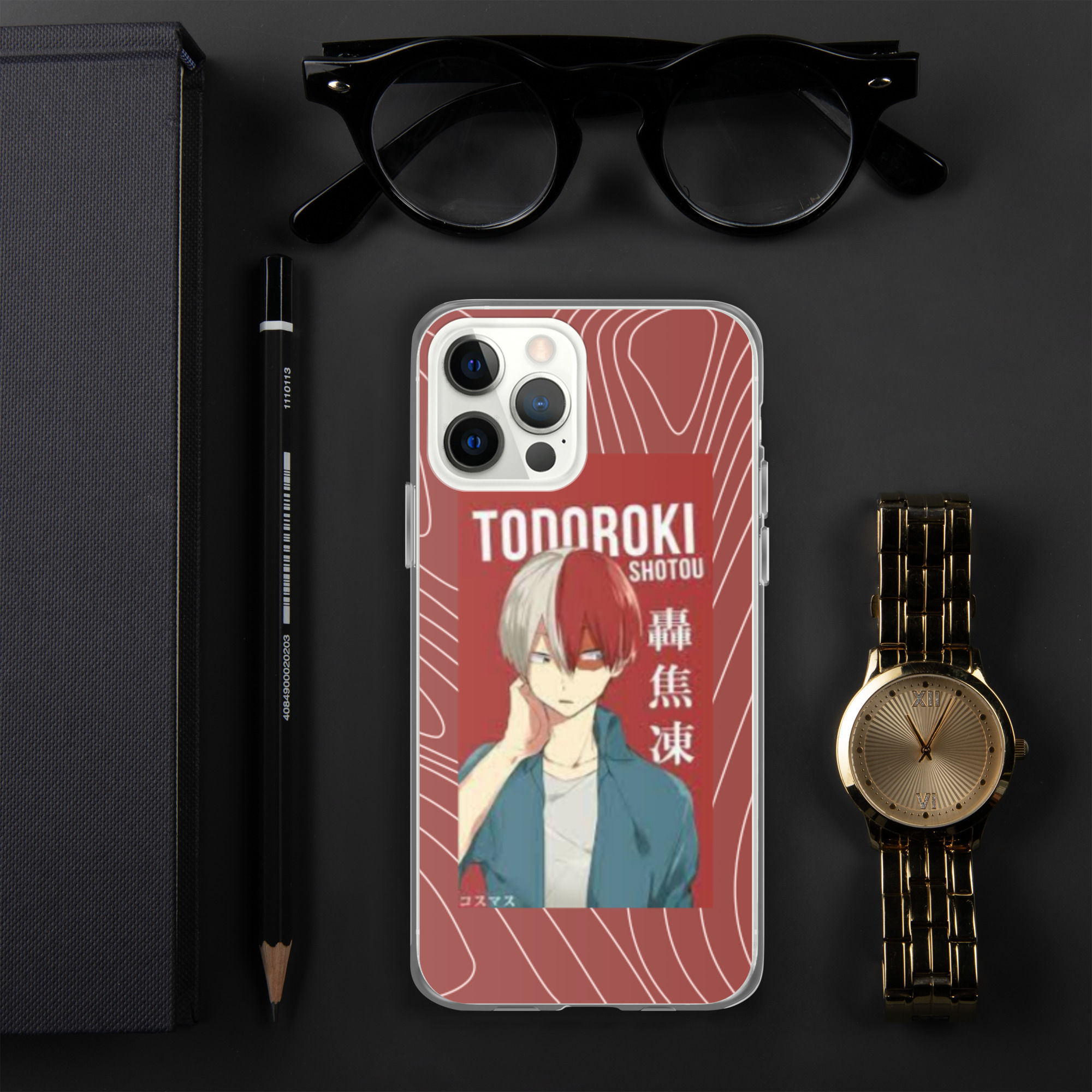 todoroki themed my hero academia iPhone case