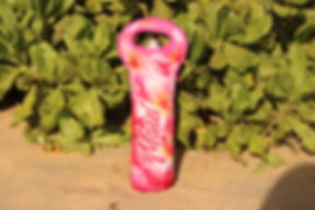 Pink Plumeria Wine Bottle Bag