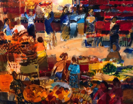Marché indonésien, oil on canvas, 100x81cm, 1995