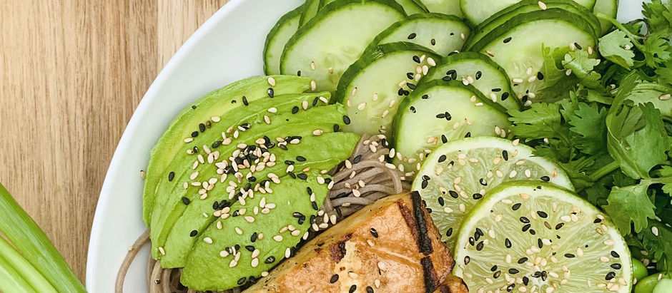 Grilled tofu & soba noodle salad