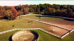 Maple Ridge Farm, Holly, Michigan_Aerial, Round Pen and Pastures