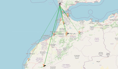 Captaciones hacia Marruecos desde San Fernando 11 de Agosto del 2020