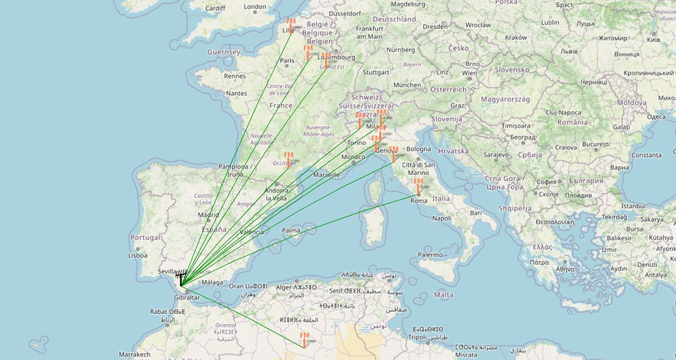 Captaciones Italianas y Francesas desde Alcalá de los Gazules - 24/7/2026