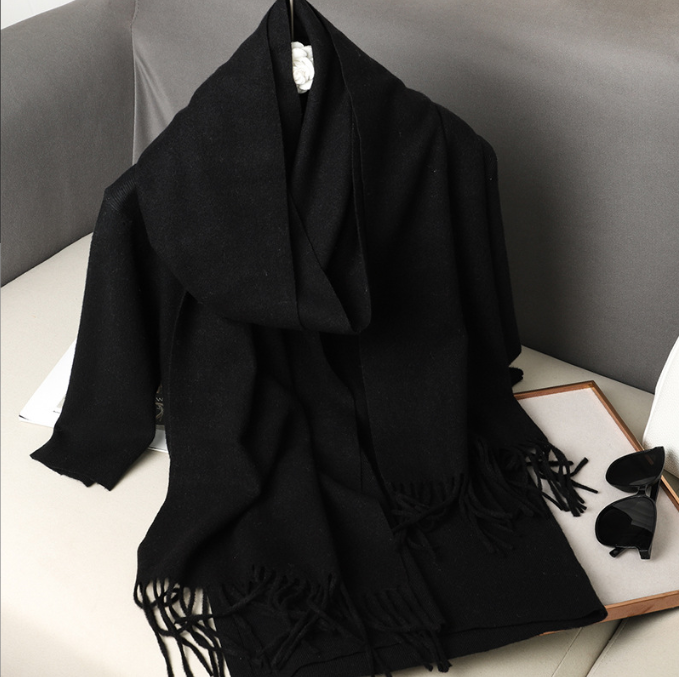Thumbnail: 62Color Solid Women Winter Scarf Warm Thicken Cashmere Shawl Outdoor Fashion