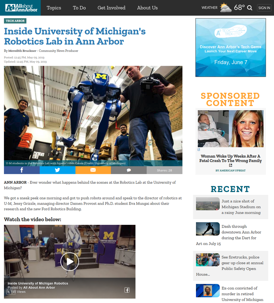 Inside the University of Michigan's Robotics Lab in Ann Arbor