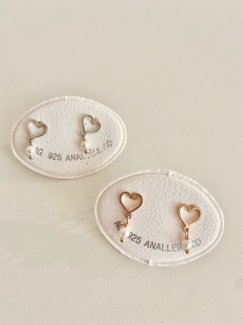 Miniatura: Orecchini lobo stella o cuore perlina