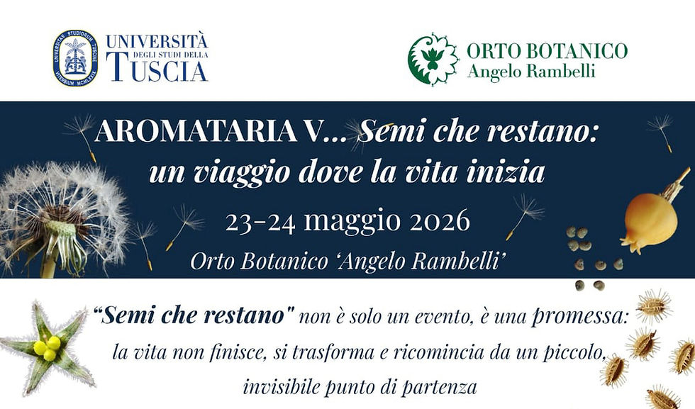 AROMATARIA V... Semi che restano:
un viaggio dove la vita inizia