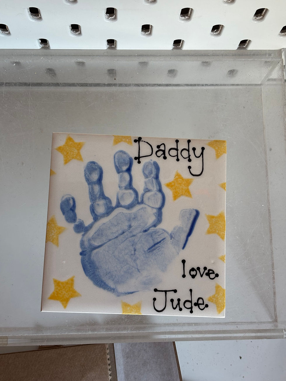 hand print daddy coaster