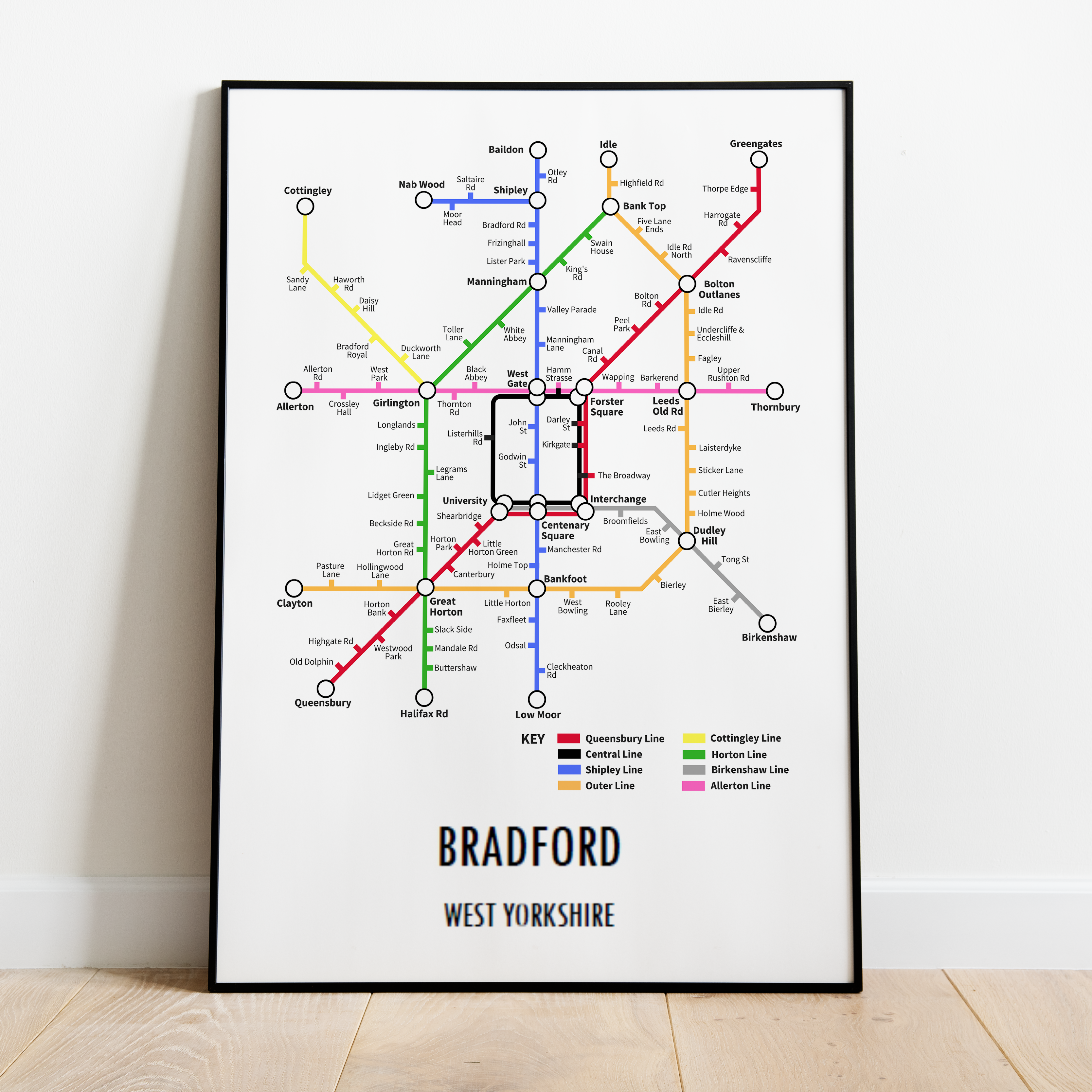 Bradford, West Yorkshire | Underground Style Map