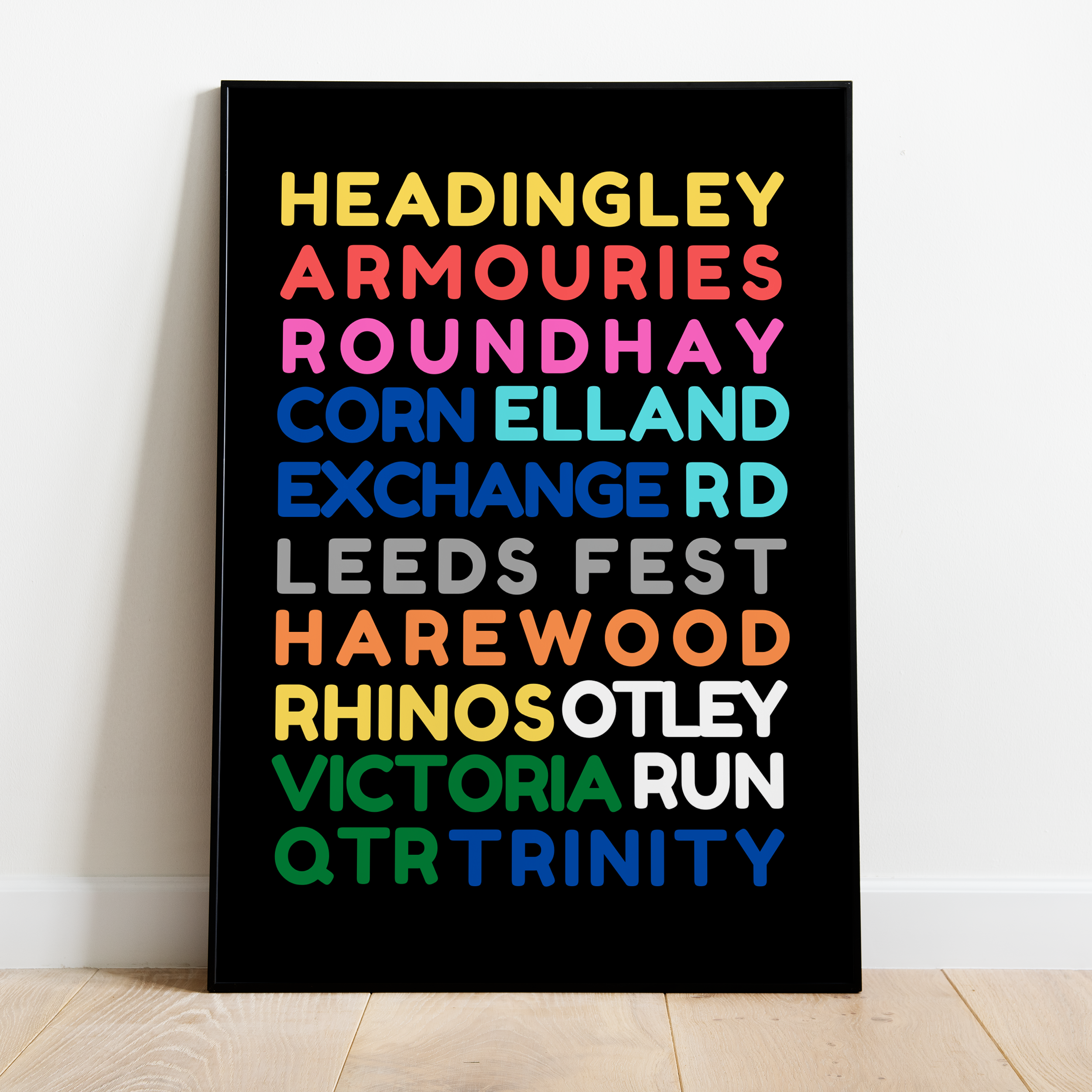 Leeds Block Text Art Print