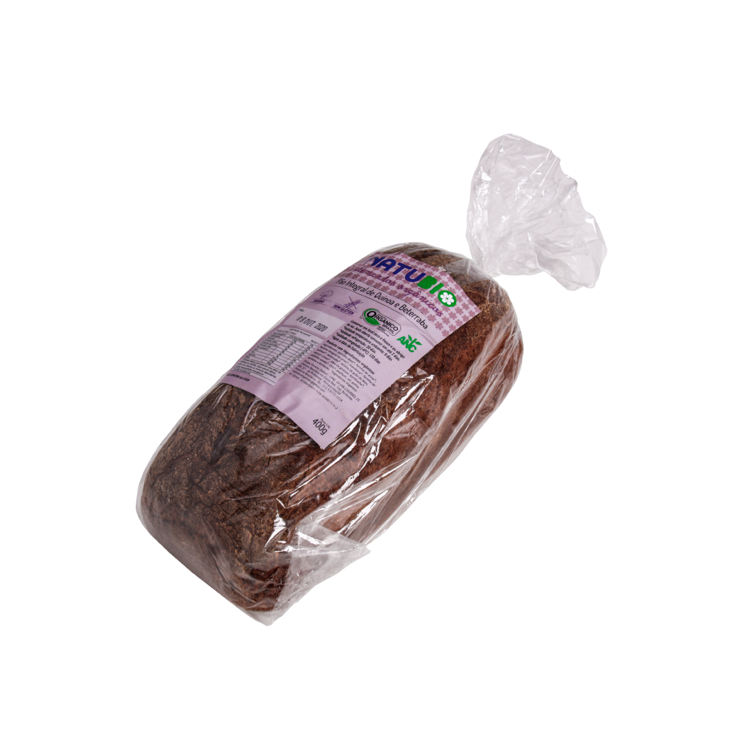 Pão Orgânico Sem Glúten Integral de Quinoa e Beterraba