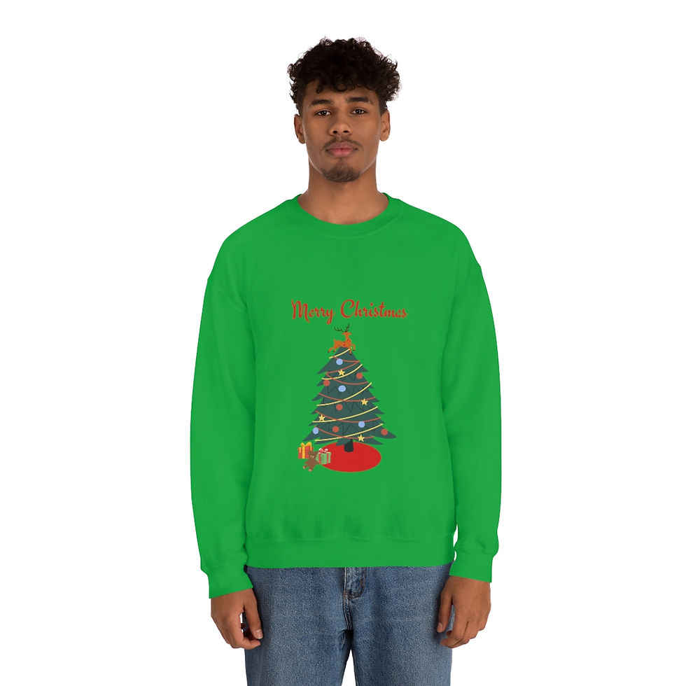 Miniatura: Merry Christmas Tree Holiday Unisex Heavy Blend™ Crewneck Sweatshirt