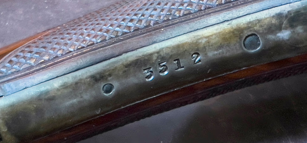 The serial number 3512, located under the lever, with no prefix letter, indicates first-year production of the Model 39A. Photo by Kelly Bostian/KJBOutdoors
