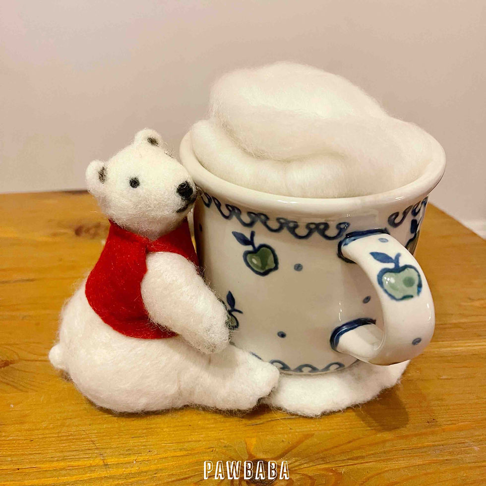 Thumbnail: Handmade Felted Polar Bear Coaster
