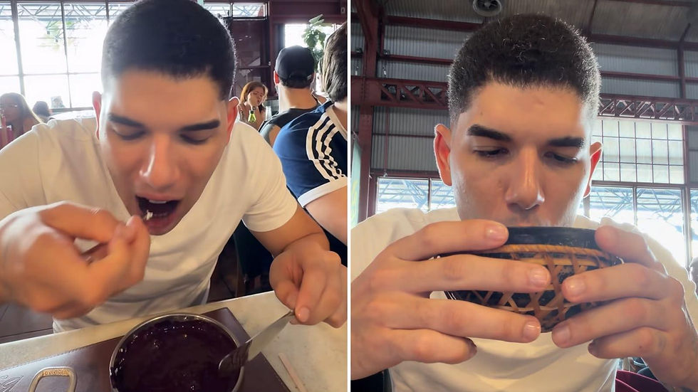 Zé Vaqueiro se rende à culinária paraense, experimenta tacacá e açaí com peixe frito em Belém