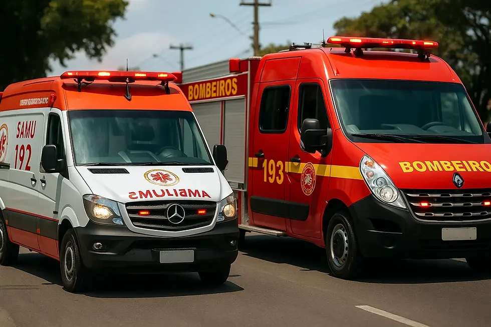 Equipes do Samu e do Corpo de Bombeiros participaram do atendimento às vítimas (Foto: Reprodução)